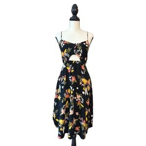 Saltwater LUXE “Jolie” Black Floral Midi Dress